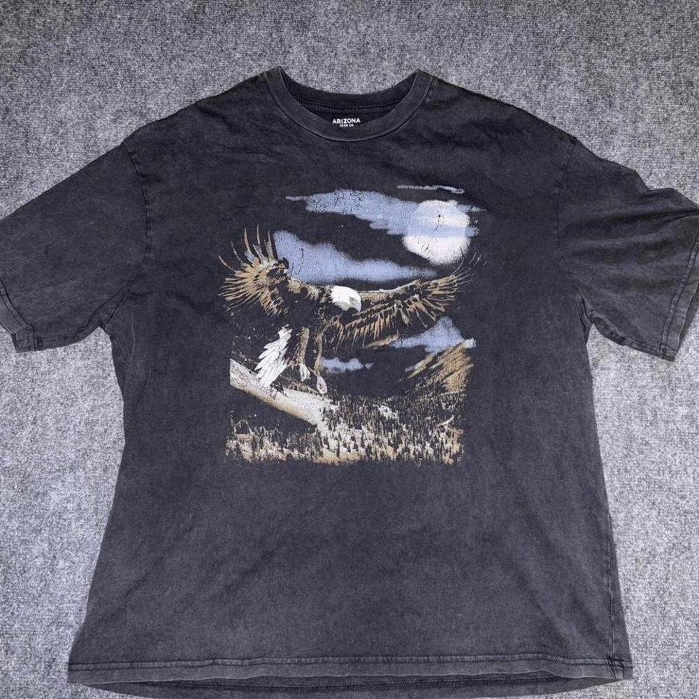 Arizona Jean Co. Eagle Graphic tshirt mens L black vintage style nature tee